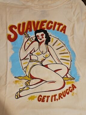 Suavecita Cream Graphic Tee  Pinup Design Rockabilly